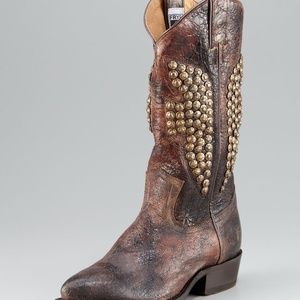 Frye Billy Hammered Stud Cowboy Boots